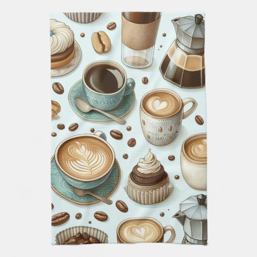 I Love Coffee Geschirrtuch (Vertikal)