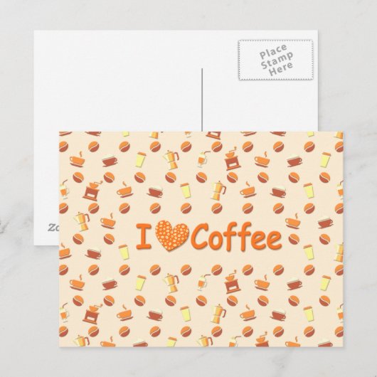 I love Coffee Postkarte (Vorne/Hinten)