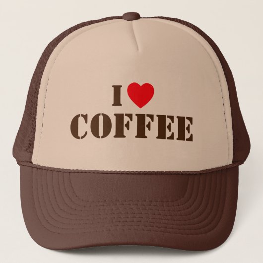 I Love Coffee™ Trucker Hat Truckerkappe (Vorderseite)