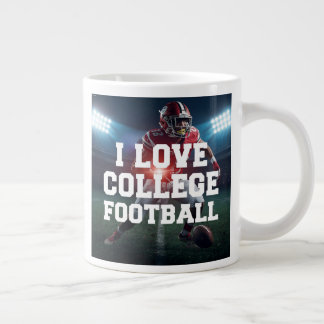 I Love College Football Mug Jumbo-Tasse