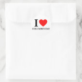 I Love Columbus Day Runder Aufkleber (Tasche)
