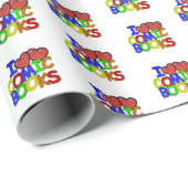 I Love Comic Books Geschenkpapier (Rolleneckpunkt)