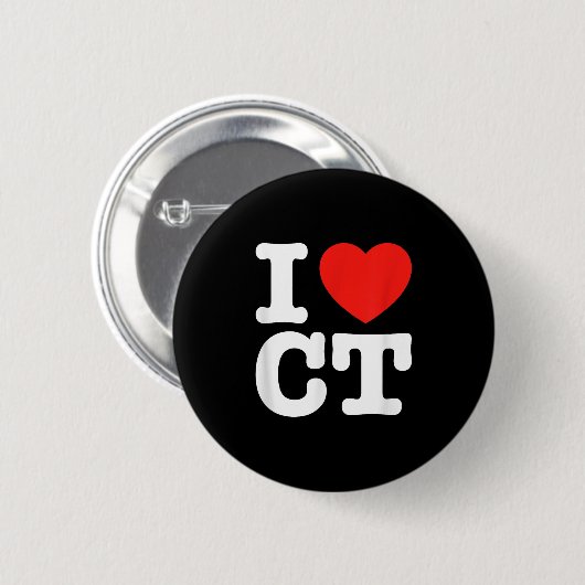 I Love Connecticut Shirt _ I Heart Ct Button (Vorne & Hinten)