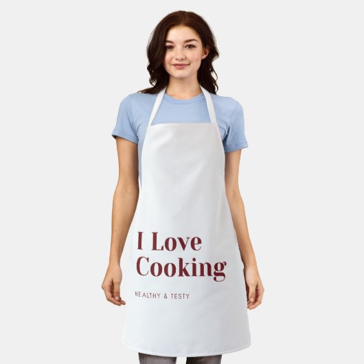 I Love Cooking Apron Healthy & Tasty Kitchen Wear Schürze (Getragen)