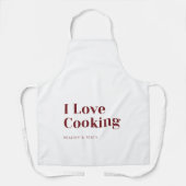I Love Cooking Apron Healthy & Tasty Kitchen Wear Schürze (Vorderseite)