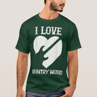 I Love Country Music Retro Vintage Guitar 1247 T-Shirt