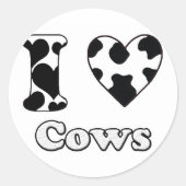 I love cows runder aufkleber (Vorderseite)