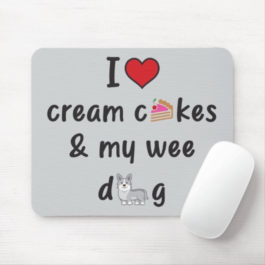 I Love Cream Cakes & My Wee Dog Mousepad (Mit Mouse)