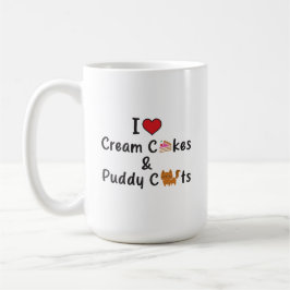 I Love Cream Cakes & Puddy Cats Kaffeetasse