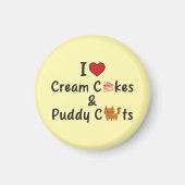 I Love Cream Cakes & Puddy Cats Magnet (Vorne)