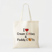 I Love Cream Cakes & Puddy Cats Tragetasche (Vorne)