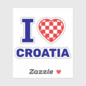 I love croatia aufkleber (Blatt)