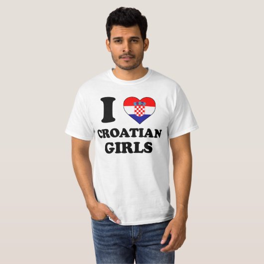 I love Croatian Girls T-Shirt (Vorne ganz)