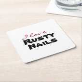 I love [customize] rechteckiger pappuntersetzer (angewinkelt)