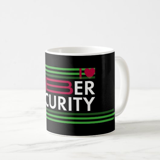 I Love Cybersecurity Kaffeetasse (VorderseiteRechts)
