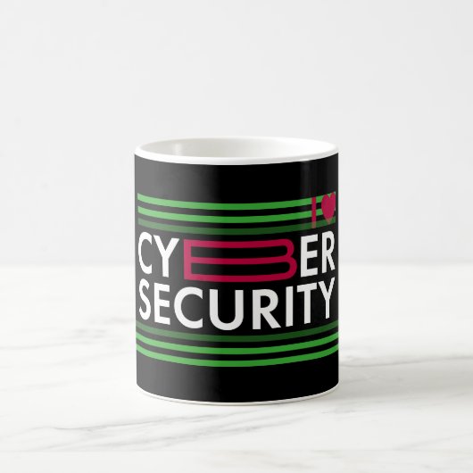 I Love Cybersecurity Kaffeetasse (Mittel)