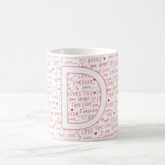 I Love D You — Personalized Initial “D” Romantic D Kaffeetasse (Mittel)
