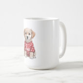 I Love Dad Cute Puppy Dog with Paw Prints Kaffeetasse (VorderseiteRechts)