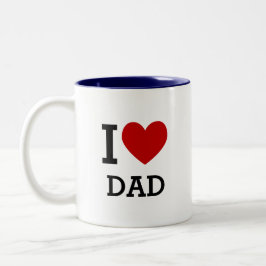 I Love Dad Mug Heart Graphic Father Gift Zweifarbige Tasse