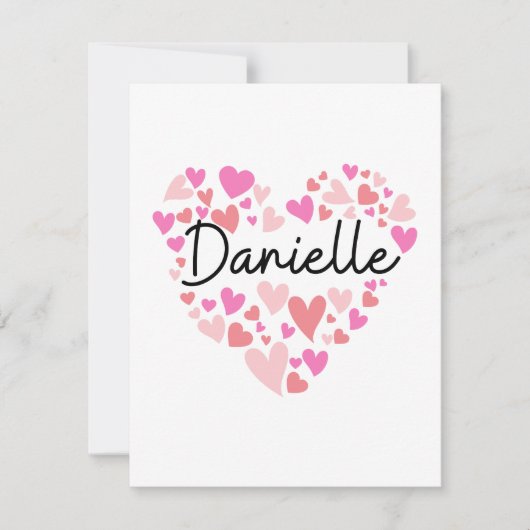I love Danielle - hearts for Danielle Dankeskarte (Vorderseite)