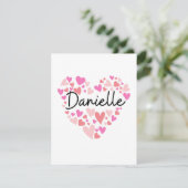 I love Danielle - hearts for Danielle Dankeskarte (Stehend Vorderseite)