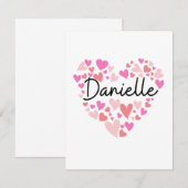 I love Danielle - hearts for Danielle Dankeskarte (Vorne/Hinten)