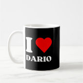 I Love Dario I Heart Dario Name Y2k Valentines Day Kaffeetasse (Links)