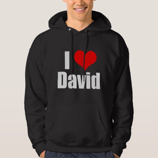 I Love David Hoodie (Vorderseite)