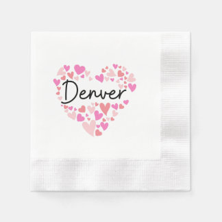 I love Denver - hearts for Denver Serviette