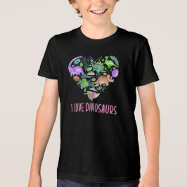 I Love Dinosaurs, Dinosaur Heart Valentine Tri-Blend Shirt