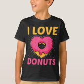 I Love Donuts Heart Shaped Funny Doughnut Lover T-Shirt (Vorderseite)
