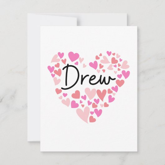 I love Drew - hearts for Drew Dankeskarte (Vorderseite)