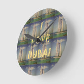 I Love Dubai Runde Wanduhr (Winkel)