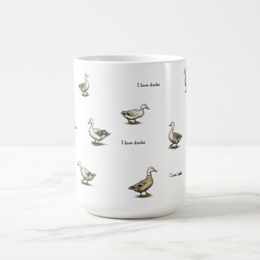 I Love Ducks Kaffeetasse (Mittel)