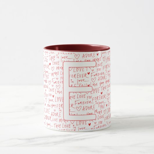 I Love E You — Personalized Initial “E” Romantic D Tasse (Zentrum)