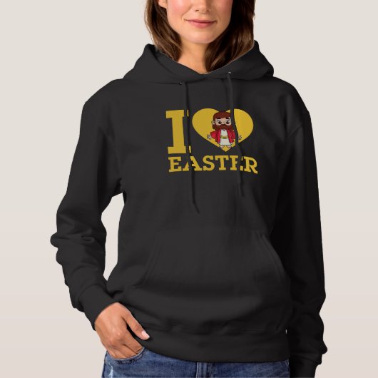 I Love Easter I Heart Easter Christian Jesus Chris Hoodie (Vorderseite)