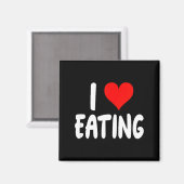 I Love Eating Food - Heart - Magnet (Vorderseite/Rückseite)