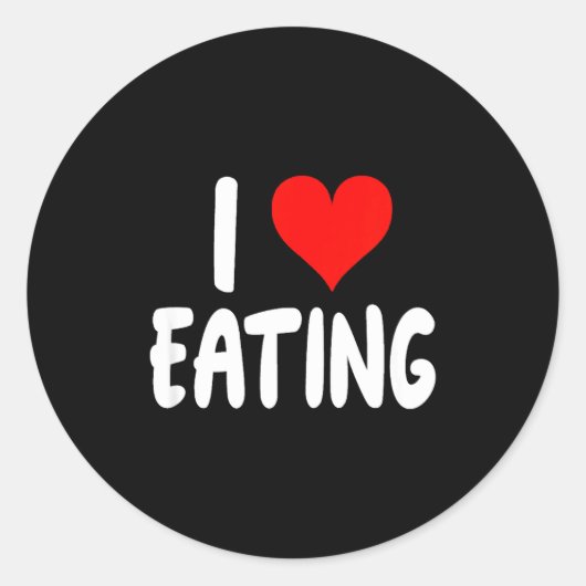I Love Eating Food - Heart - Runder Aufkleber (Vorderseite)