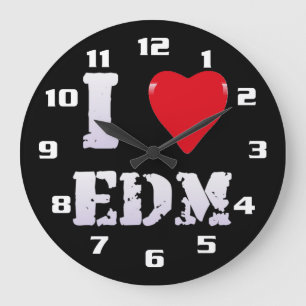 I LOVE EDM I HEART EDM COOL GROßE WANDUHR