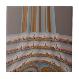 I Love Eiffel Tower  Paris With Love blue sky colo Fliese