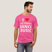 I Love Electronic Dance Music With A Red Heart Edm T-Shirt (Vorne ganz)