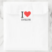 I love Evelyn  Quadratischer Aufkleber (Tasche)