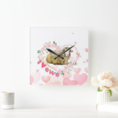 I love Ewe     Quadratische Wanduhr (Zuhause)