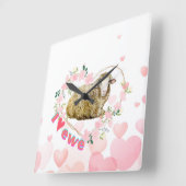 I love Ewe     Quadratische Wanduhr (Winkel)