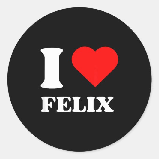 I Love Felix I Heart Felix Name Y2k Valentines Day Runder Aufkleber (Vorderseite)