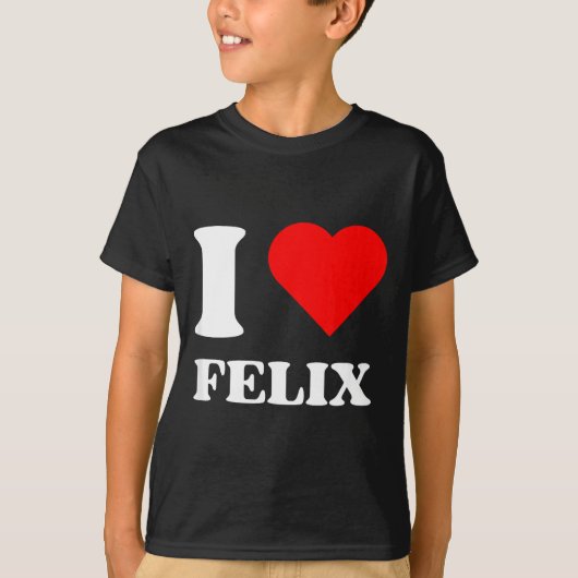 I Love Felix I Heart Felix Name Y2k Valentines Day T-Shirt (Vorderseite)