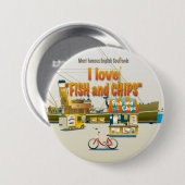 I love FISH & CHIPS Button (Vorne & Hinten)