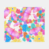 I Love Flowers. Butterfly Dream Fleecedecke (Vorderseite (Horizontal))