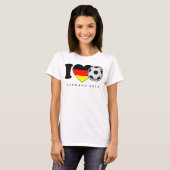 "I Love Fußball" Damen-Shirt Deutschland Germany T-Shirt (Vorne ganz)