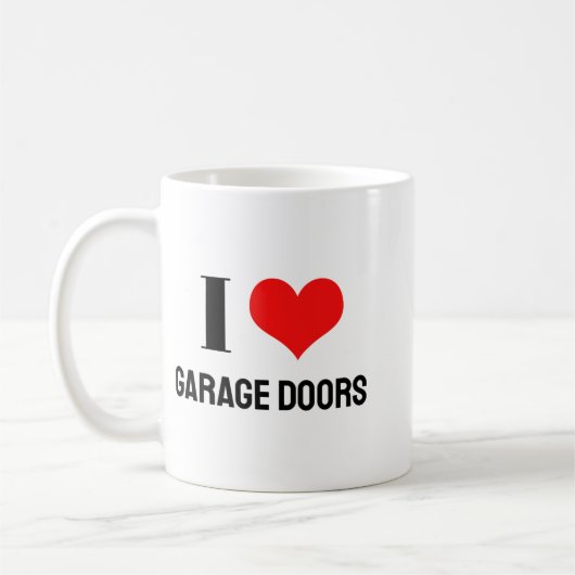 I Love Garage Doors Christmas Red Heart Funny Gift Kaffeetasse (Links)